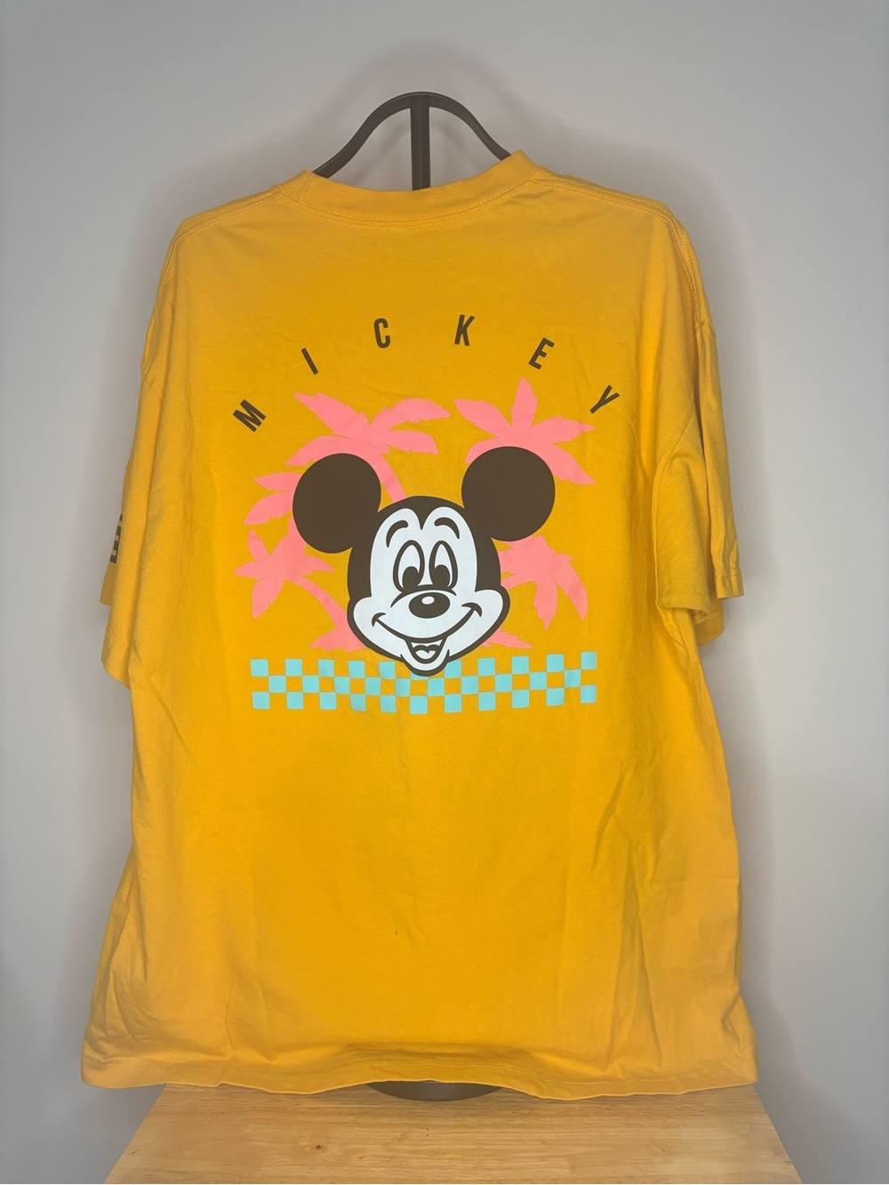 Mickey x Neff Graphic Tee in Yellow with Pink & Aqua Accents